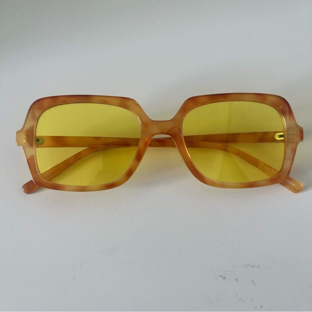 Retro Square Yellow Lens Sunglasses